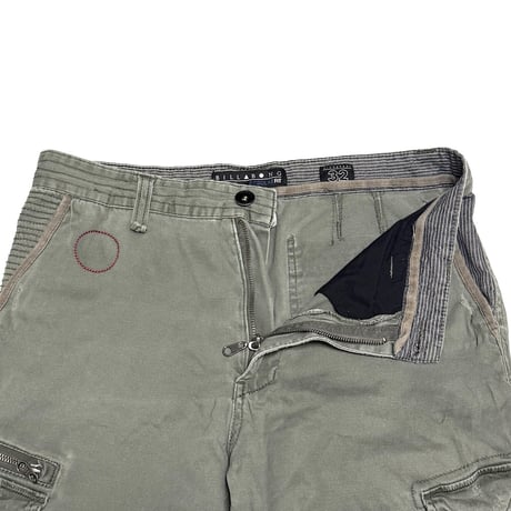 【USED】00's BILLABONG Cyberpunk Cargo Pants Faded Grey Khaki
