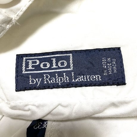 【USED】90'S-00'S POLO BY RALPH LAUREN CARGO PANTS WHITE 36/32