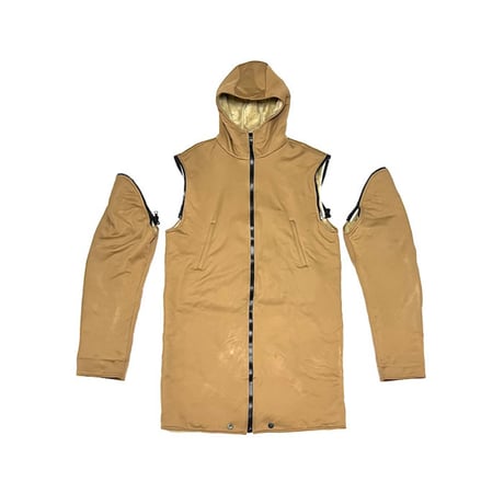 【USED】MIU MIU 1999AW DETACHABLE SLEEVES LINING FUR HOODED COAT