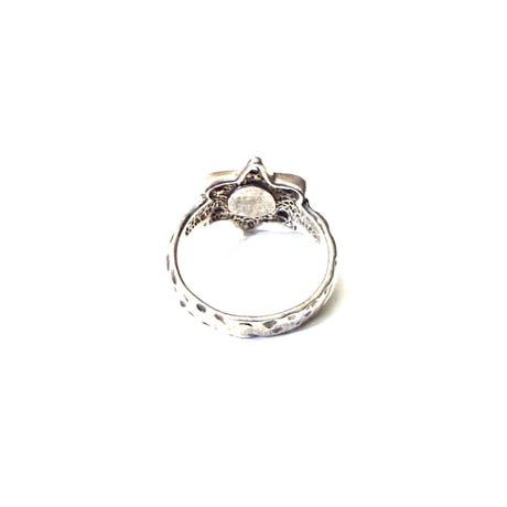 【USED】Vintage Hexagram 925 Silver Ring with Turquoise-Color Resin