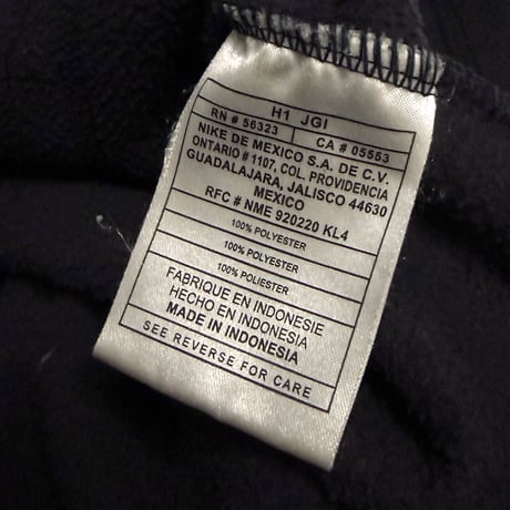 【USED】00's NIKE Fleece Tech Hoodie Black Minimal Logo