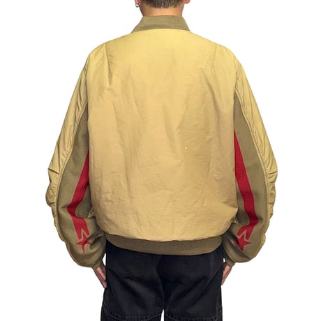 【USED】00's 55DSL Diesel "REVOLTE" MA-1 Bomber Jacket Sand Beige