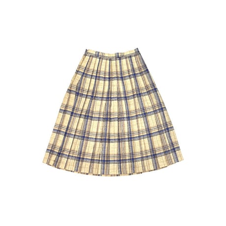 【USED】70's JAEGER PLEATED WOOL PLAID SKIRT MADE IN GREAT BRITAIN