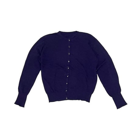 【USED】70'S COVERED BUTTON KNIT CARDIGAN NAVY