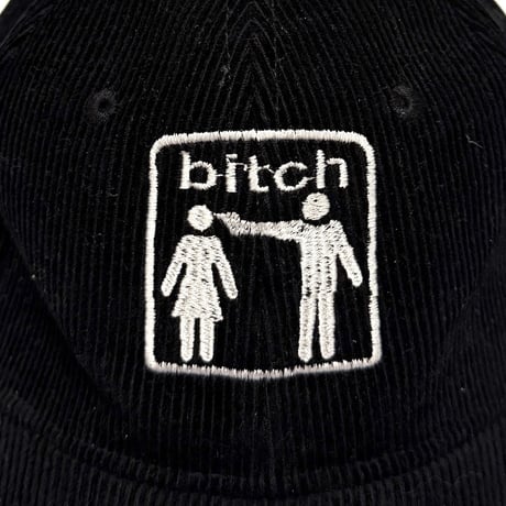 【USED】90's bitch skateboards 6-PANEL CORDUROY CAP BLACK