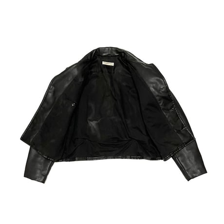 【USED】80's-90's EMPORIO ARMANI SHORT LENGTH SYNTHETIC LEATHER JACKET