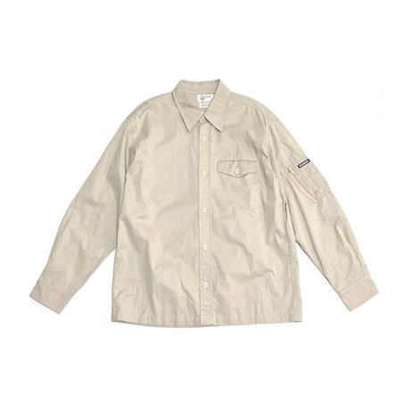 【USED】00'S STUSSY UTILITY POCKET SHIRT BEIGE