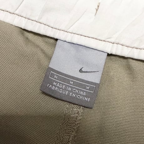 【USED】00's NIKE Logo Embroidery Cargo Pants Beige