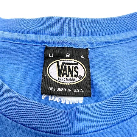 【USED】90'S VANS T-SHIRT SKY BLUE
