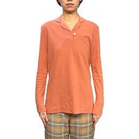 【USED】JIL SANDER+ Open Collar Long Sleeve Top Terracotta Orange