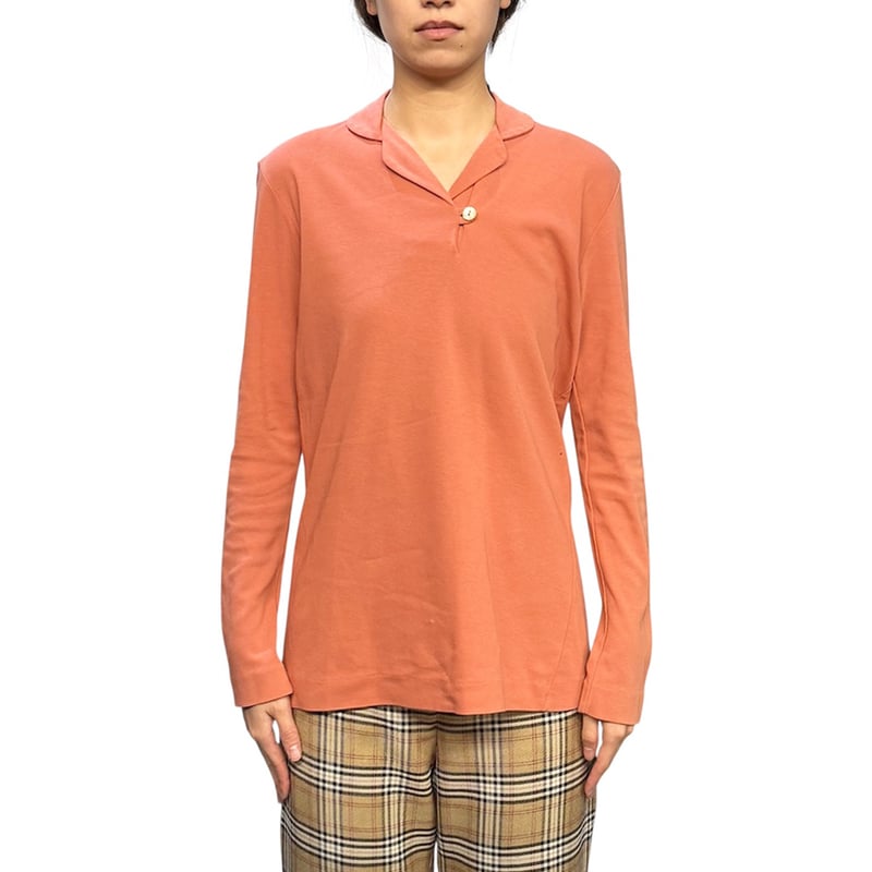 USED】JIL SANDER+ Open Collar Long Sleeve Top T