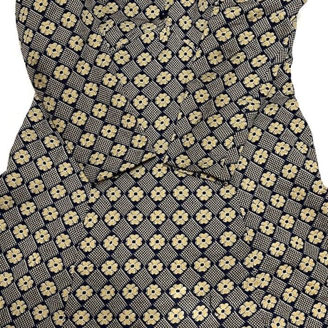 【USED】70'S RETRO FLOWER JACQUARD DRESS