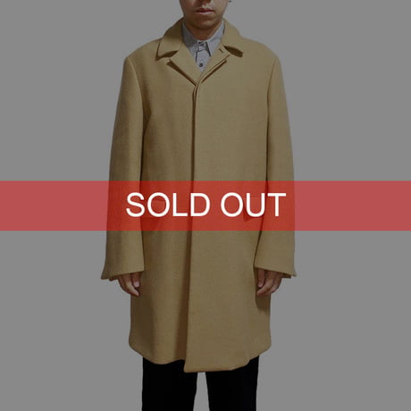 【USED】00's PRADA MINIMAL DESIGN WOOL COAT CAMEL