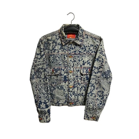 【USED】90'S  VIVIENNE WESTWOOD LACE PRINT DENIM JACKET