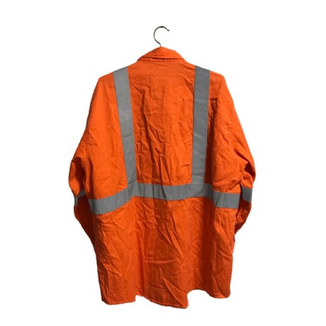 【USED】OVERSIZED SAFETY REFLECTIVE WORK SHIRT ORANGE