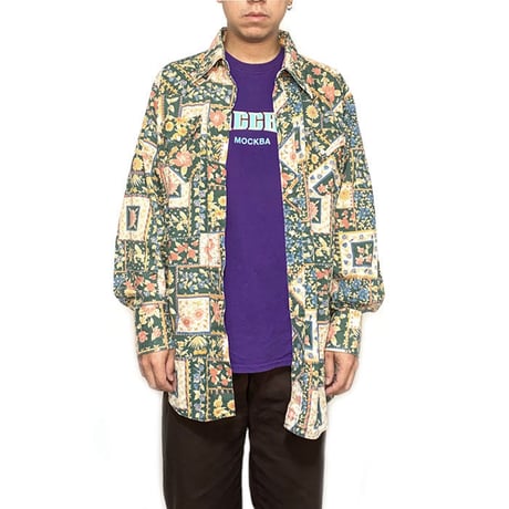 【USED】70'S-80'S LEE BOTANICAL PATTERN WESTERN SHIRT
