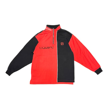 【USED】90's SALOMON "equipe" Half-Zip Cotton Cut & Sewn