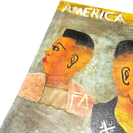 【USED】Vintage AFRICAN HAND PAINTED BARBER SHOP SIGN