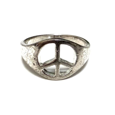 【USED】vintage PEACE SIGN DIE-CUT SILVER RING