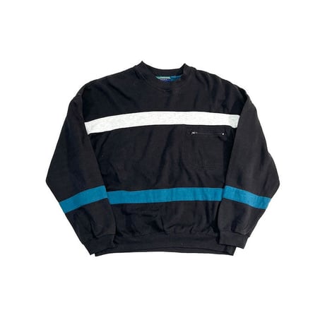 【USED】90'S OVERSIZED ZIP-POCKET SWEATSHIRT