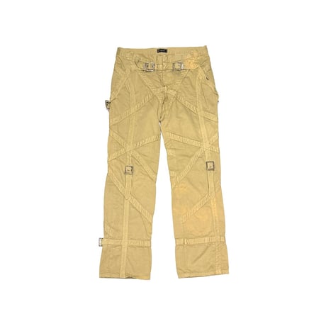 【USED】00's VERSACE BONDAGE BELT PANTS