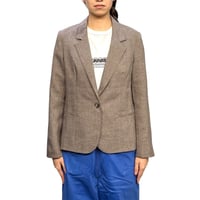 【USED】90's Personal Petites Tailored Jacket Mixed Grey Brown with Sharp Lapel