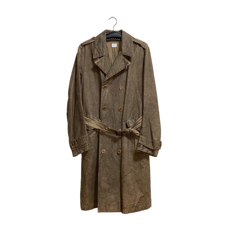 USED】00'S C.P.COMPANY COTTON HEMP TRENCH COAT USED】00'S C.P.COMPANY COTTON HEMP TRENCH COAT