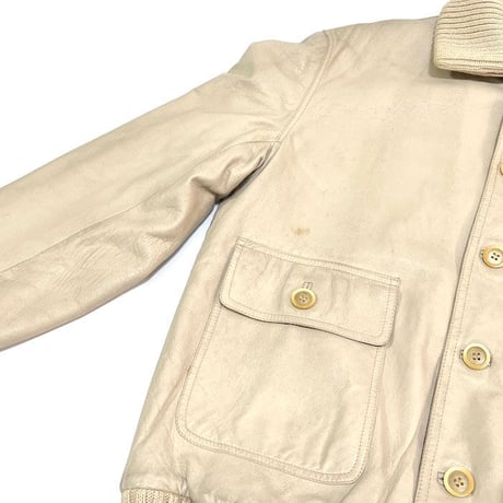 【USED】80'S WOODHOUSE LEATHER × KNIT BLOUSON