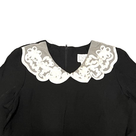 【USED】80'S EXPO PRE TEEN LACE COLLAR DRESS