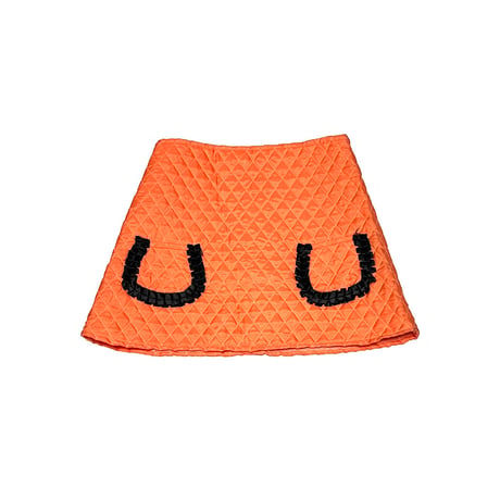 【DEAD STOCK】90's PRINCESSE WALLY QUILTED MINI SKIRT ORANGE
