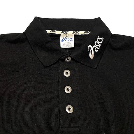 【DEAD STOCK】90'S ASICS METAL BUTTON POLO SHIRT