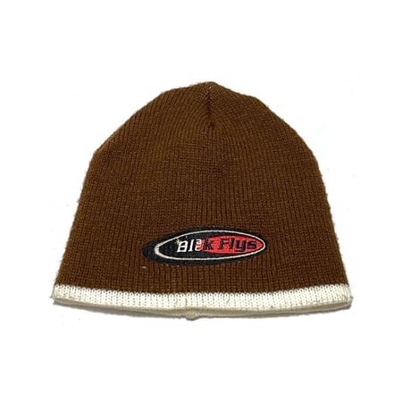 【USED】90'S BLACK FLYS KNIT BEANIE BROWN