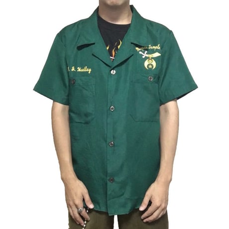 【USED】80'S SHRINE CLUB EMBROIDERY WORK SHIRT