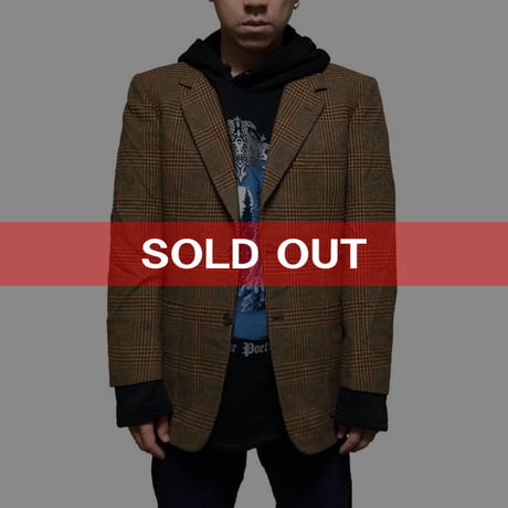 【USED】70'S WOOL CHECK TAILORED JACKET