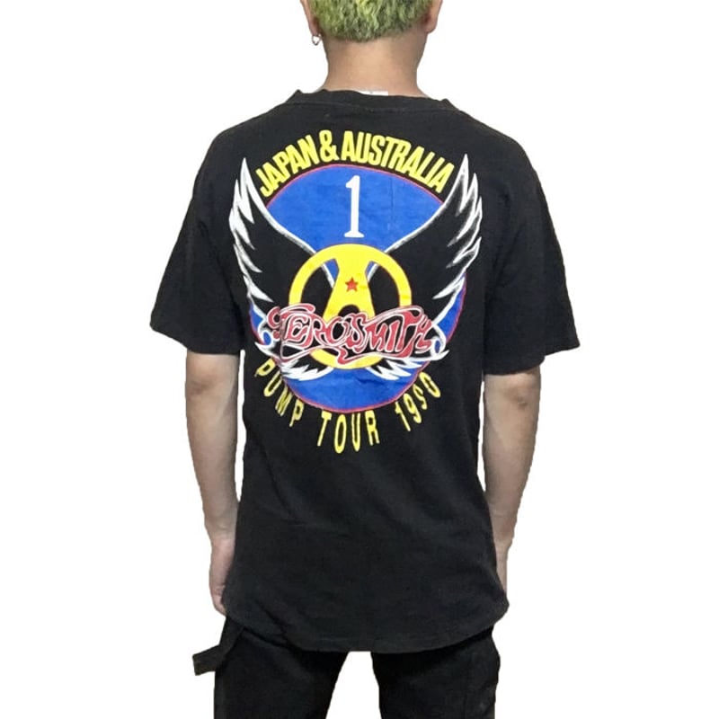 USED】90'S AEROSMITH 1990 TOUR T-SHIRT | KONBINI