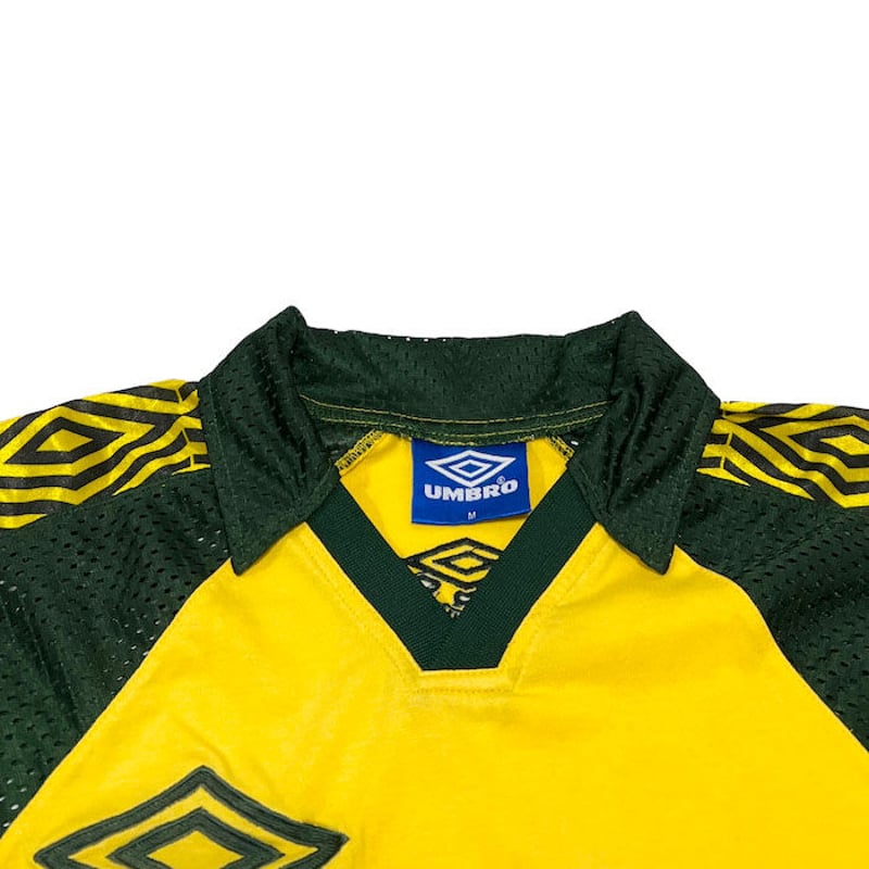 USED】90'S OLD UMBRO BRAZILIAN COLOR FOOTBALL T USED】90'S OLD UMBRO BRAZILIAN COLOR FOOTBALL T