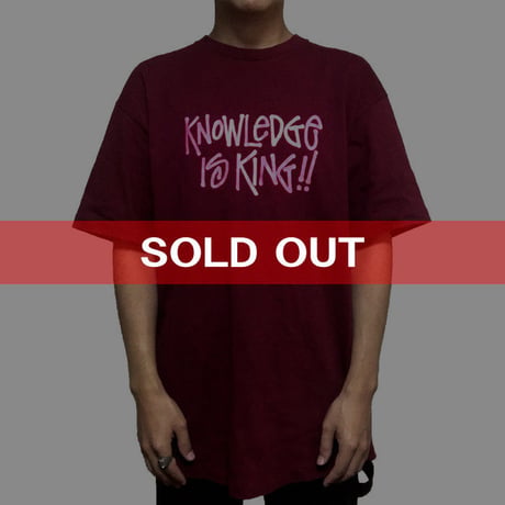 【USED】90'S STUSSY T-SHIRT "KNOWLEDGE IS KING"