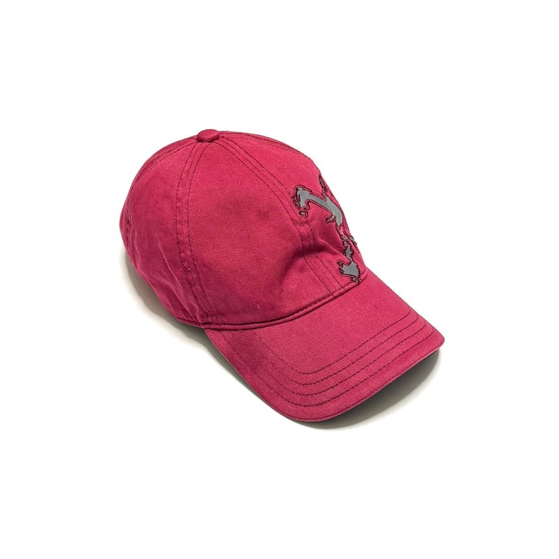 USED】00's OAKLEY Skull Icon Distressed Red Cap