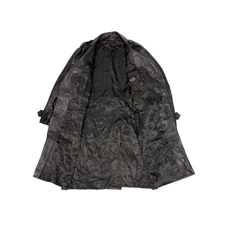 【USED】80's C&A GOAT LEATHER TRENCH COAT BLACK