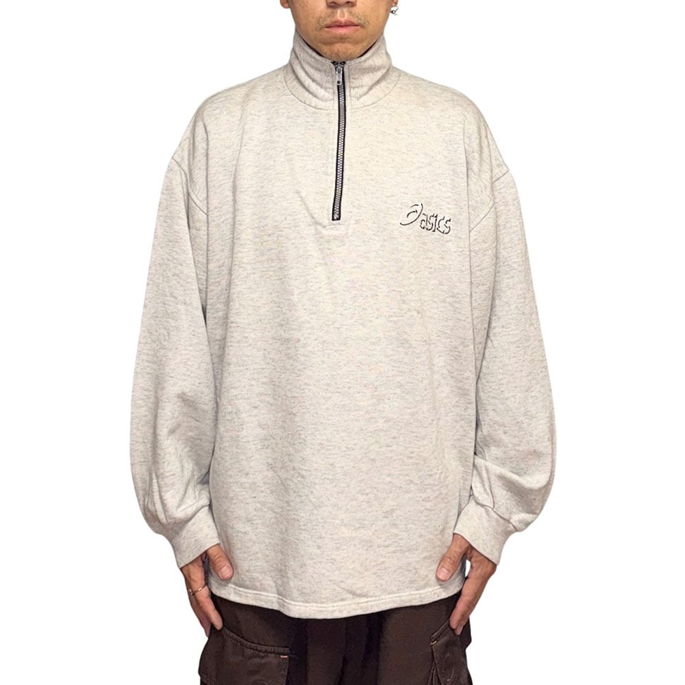 USED】90's ASICS Half-Zip High Neck Sweatshirt