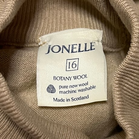 【USED】80's-90's JONELLE HI-NECK WOOL KNIT SWEATER