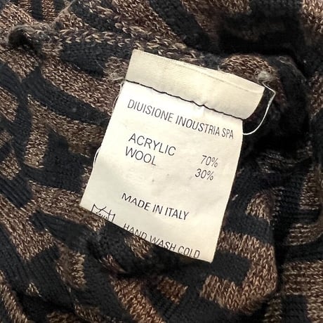 【USED】80'S-90'S FENDI ZUCCA MONOGRAM HI-NECK SWEATER