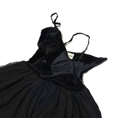 【USED】80's FERRETTI STUDIO BLACK MINI DRESS