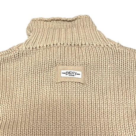 【USED】90'S DKNY JEANS LOW GUAGE COTTON KNIT HIGH-NECK SWEATER