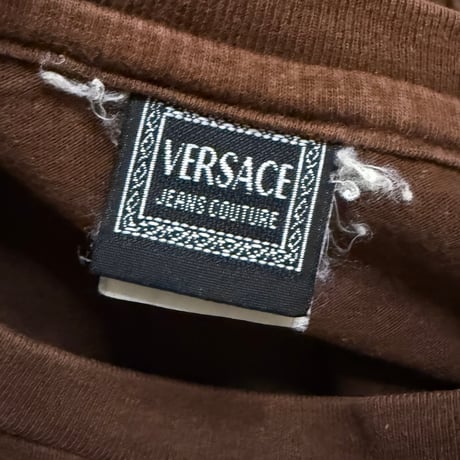 【USED】00's VERSACE JEANS COUTURE Cross Seam Print T-shirt