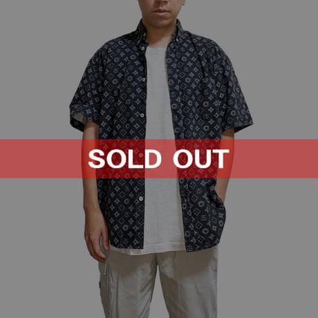 【USED】90’S STUSSY MONOGRAM S/S B.D SHIRT