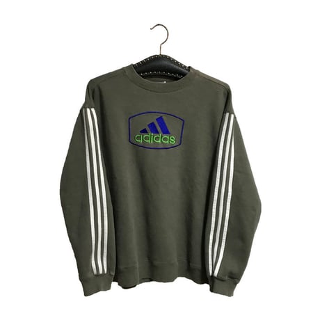 【USED】90'S  ADIDAS 3-STRIPES LOGO EMBROIDERY SWEATSHIRT