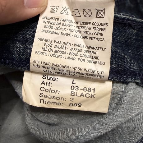 【USED】00's Fishbone Bondage Denim Cargo Pants