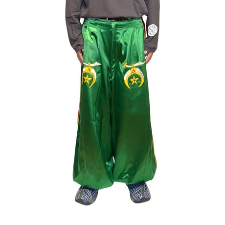【USED】50's Shriner SATIN PARADE PANTS GREEN