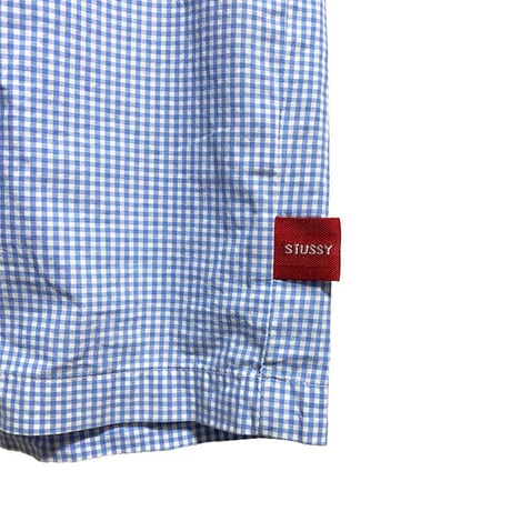 【USED】90'S STUSSY GINGHAM CHECK S/S SHIRT